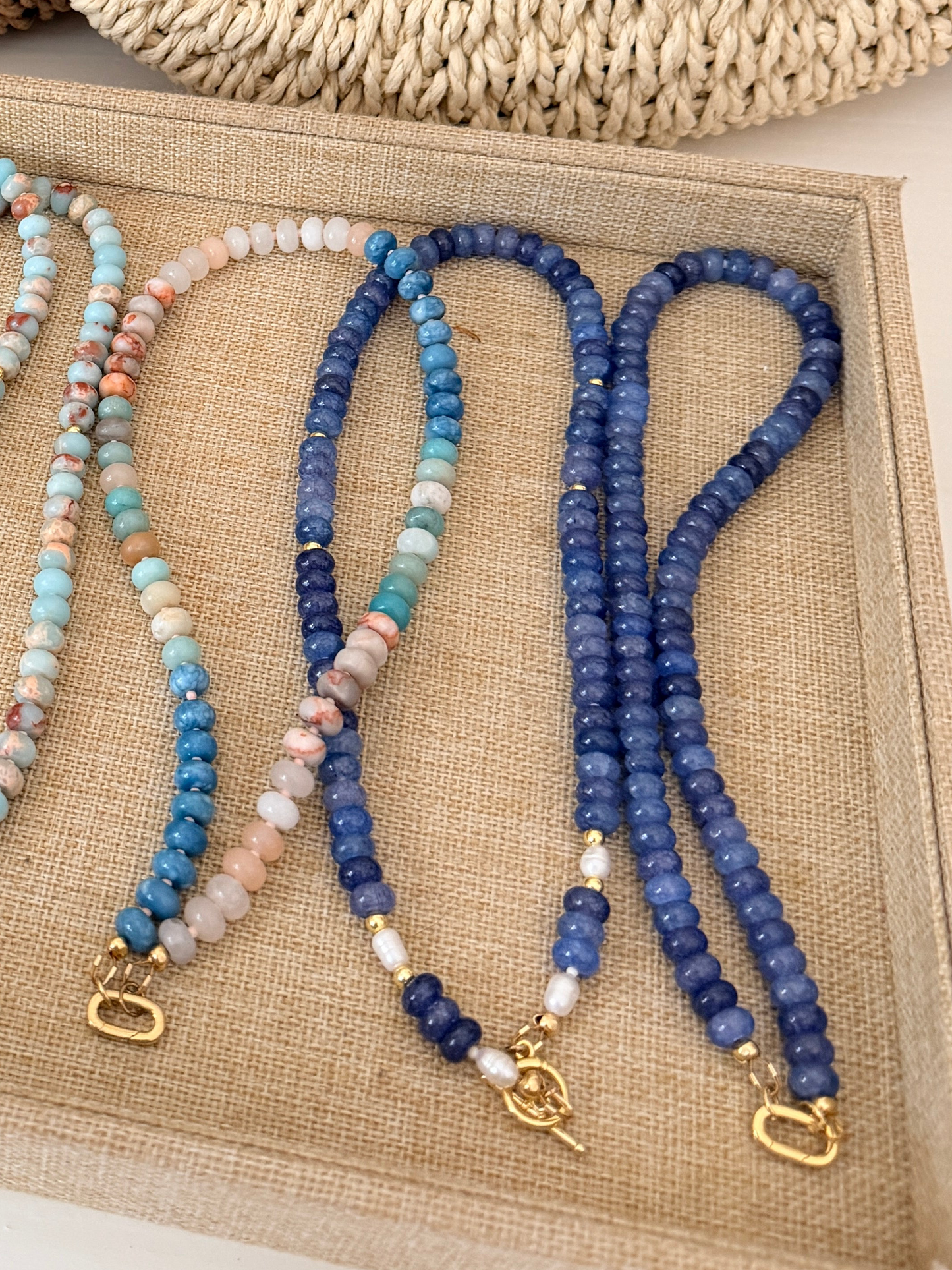 Blue Pearl | Beaded Gemstone Necklace