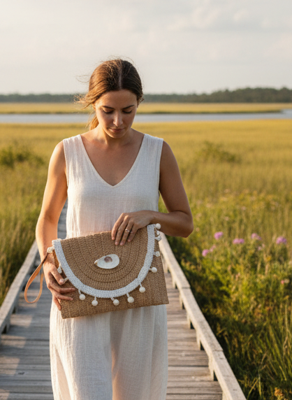Island Oyster Sand & Sea Clutch / Crossbody