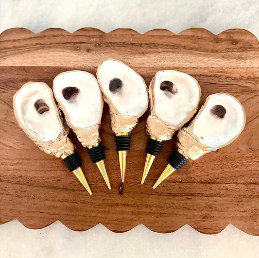 Glossy Oyster Shell Wine Stopper