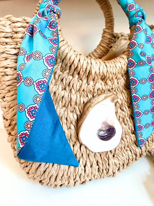 Oyster Wrap Handbag | Teal Water