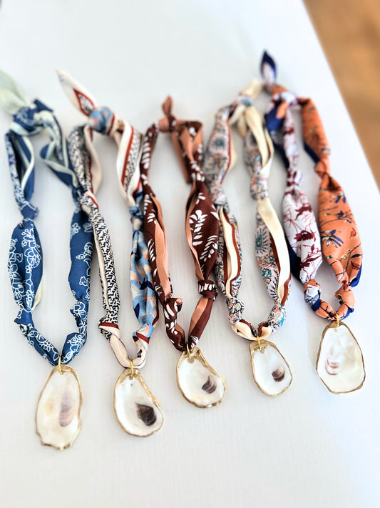 Knotted Scarf + Oyster Necklace | Fall Styles