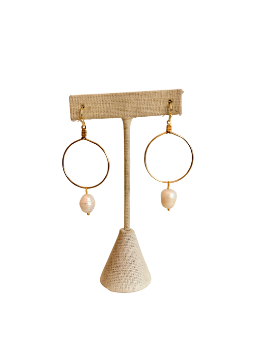 Pearl Hoop Earrings