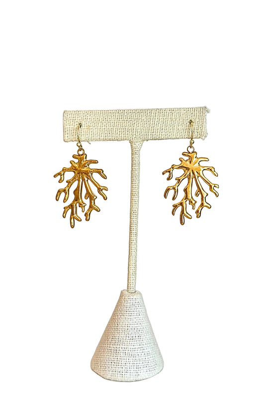Gold Coral Earrings