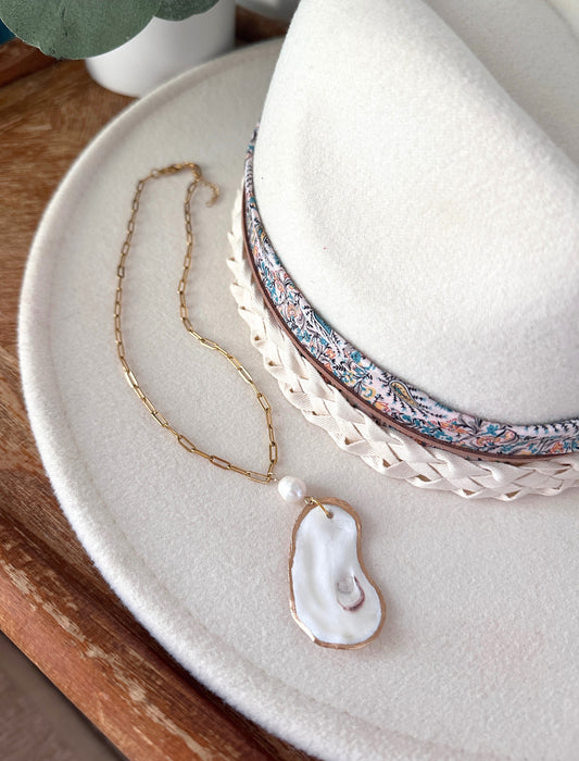 No Grit, No Pearl Oyster Shell Necklace