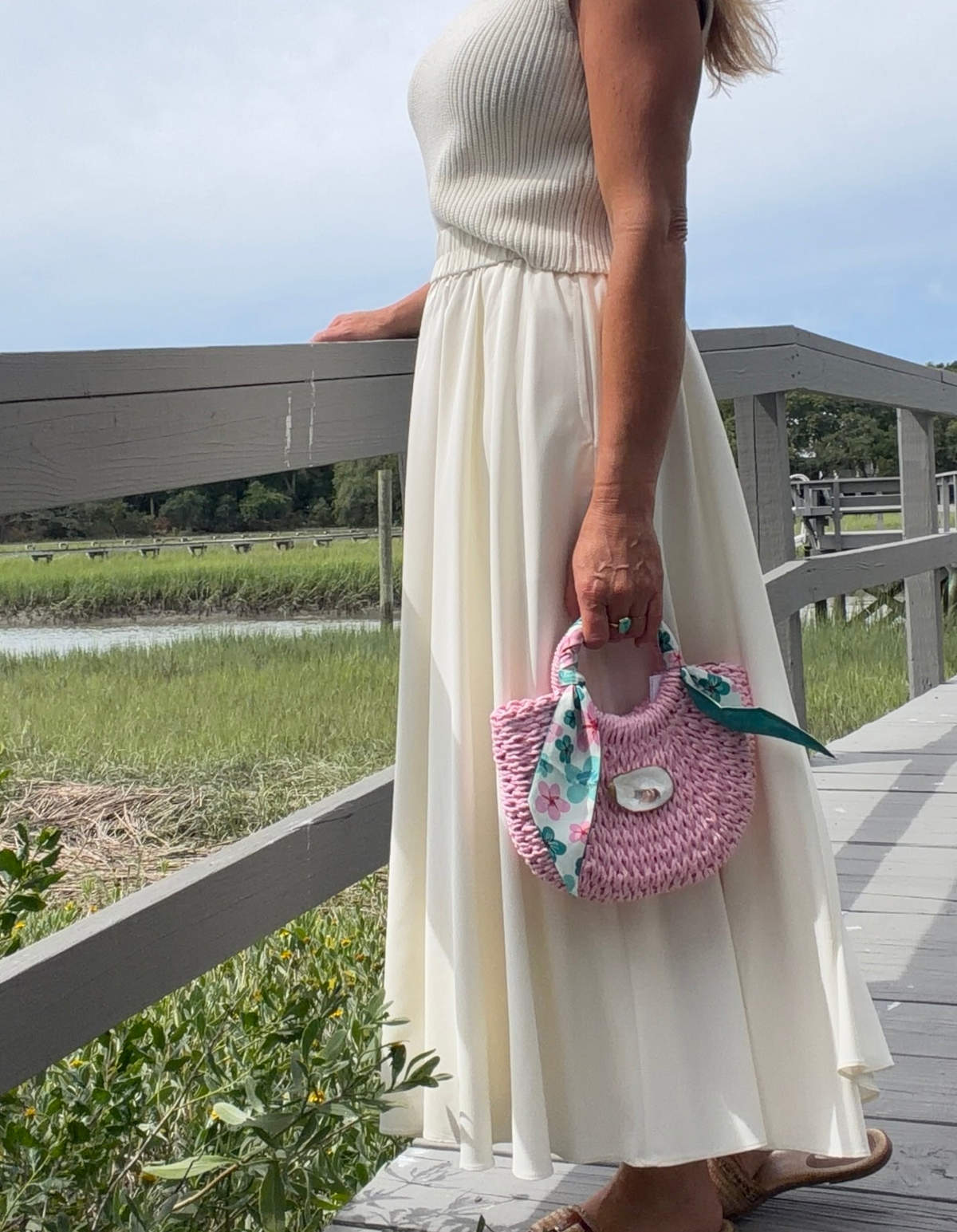 Mini Oyster Wrap Handbag | Summer Flowers