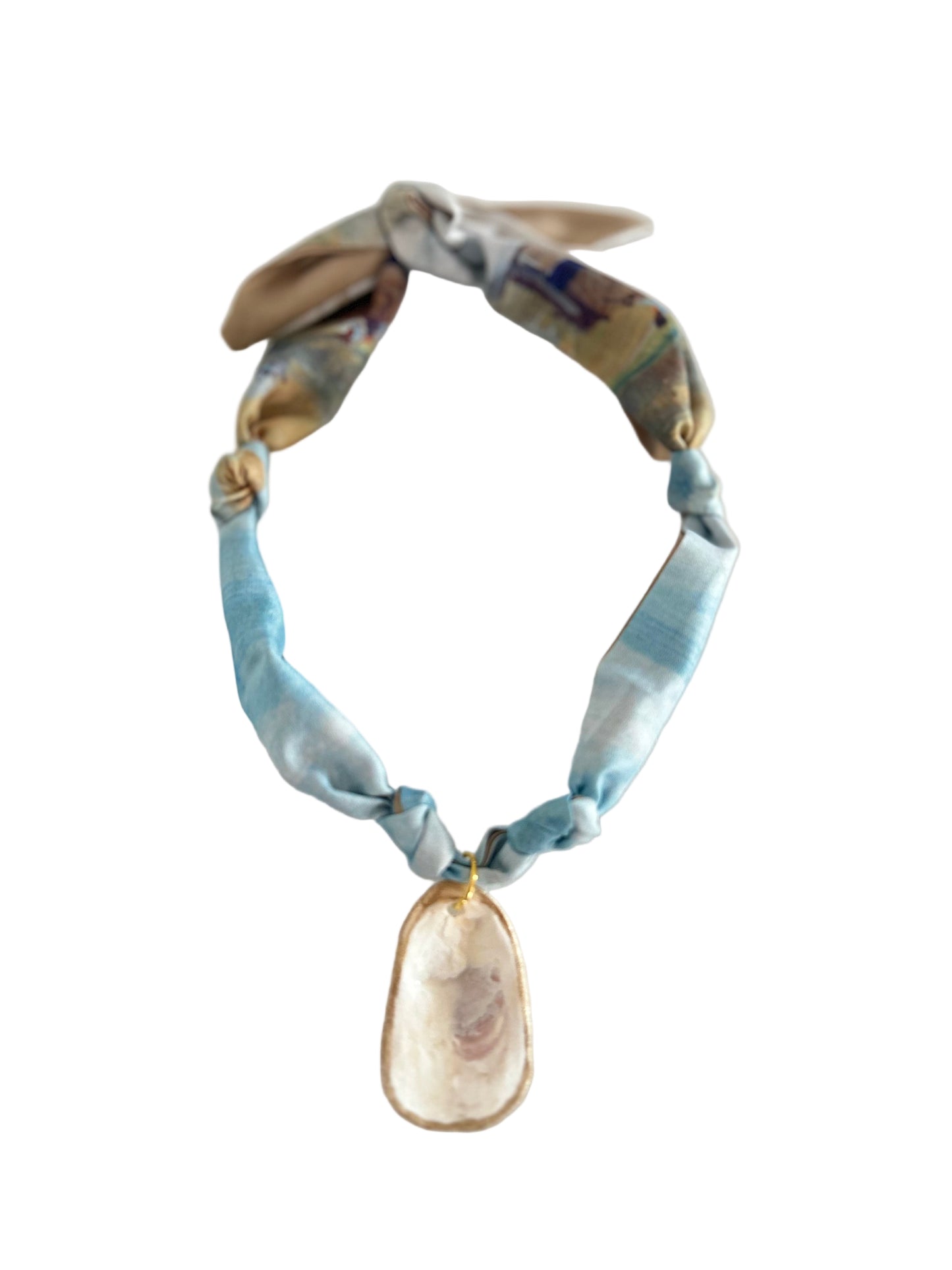 Knotted Scarf + Oyster Necklace | Watercolor Art