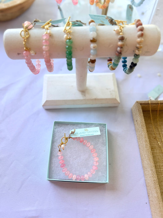 Hidden Pearl Gemstone Bracelet | 5 colors