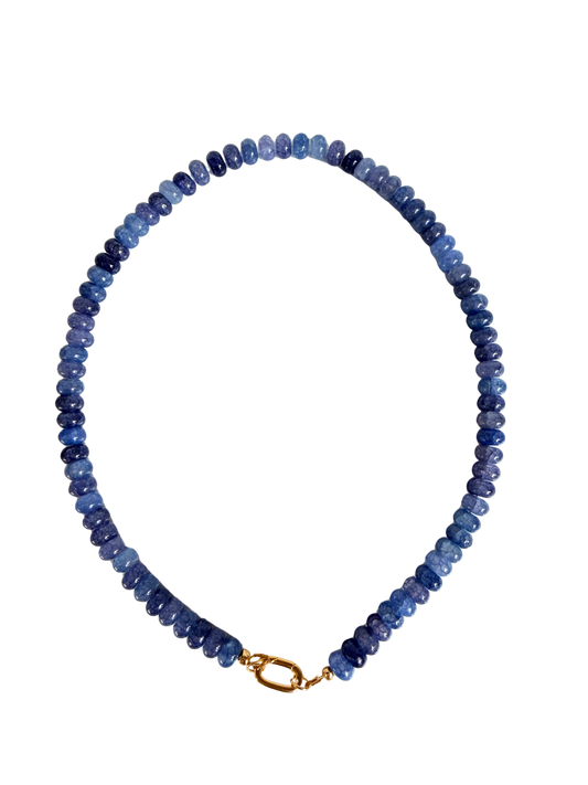 Denim Tide | Beaded Gemstone Necklace
