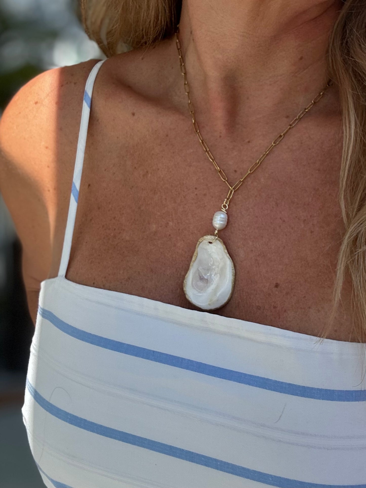 No Grit, No Pearl Oyster Shell Necklace