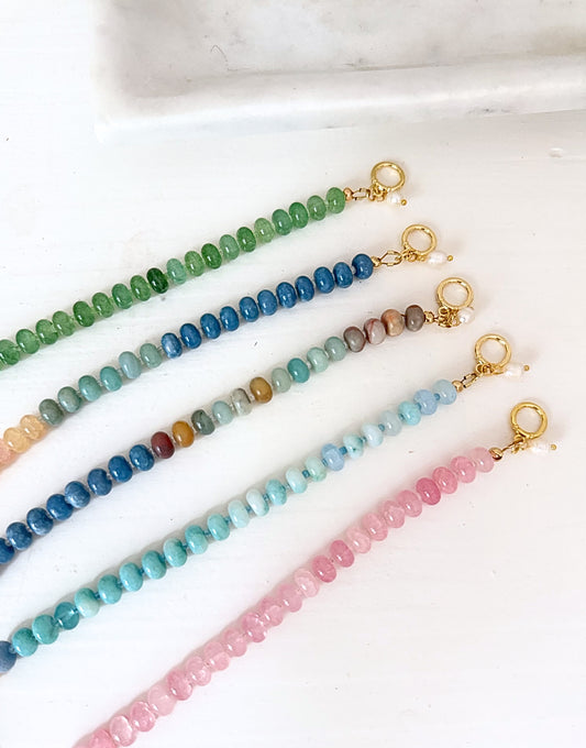 Hidden Pearl Gemstone Bracelet | 5 colors