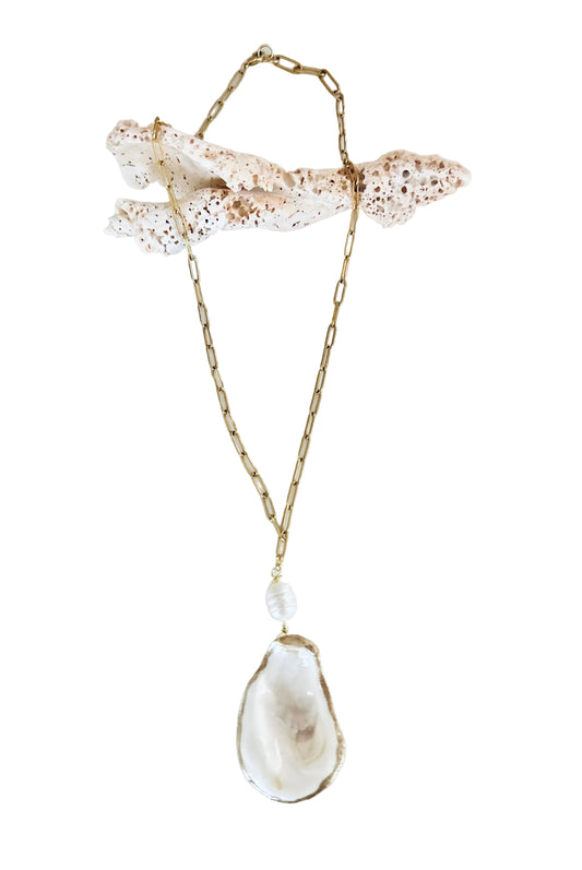 No Grit, No Pearl Oyster Shell Necklace
