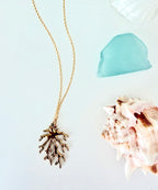 Coral Gold Charm Necklace