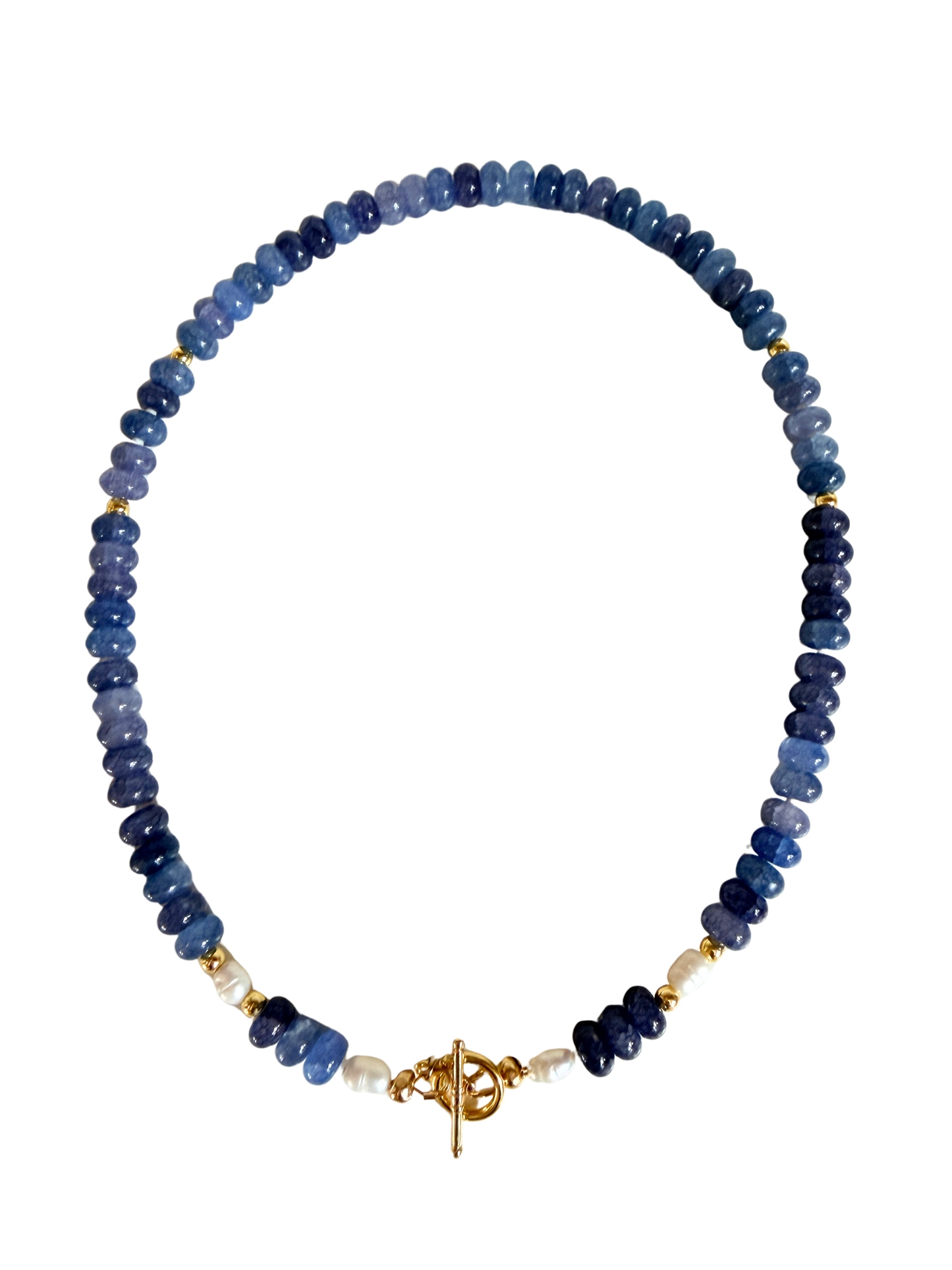 Blue Pearl | Beaded Gemstone  Necklace