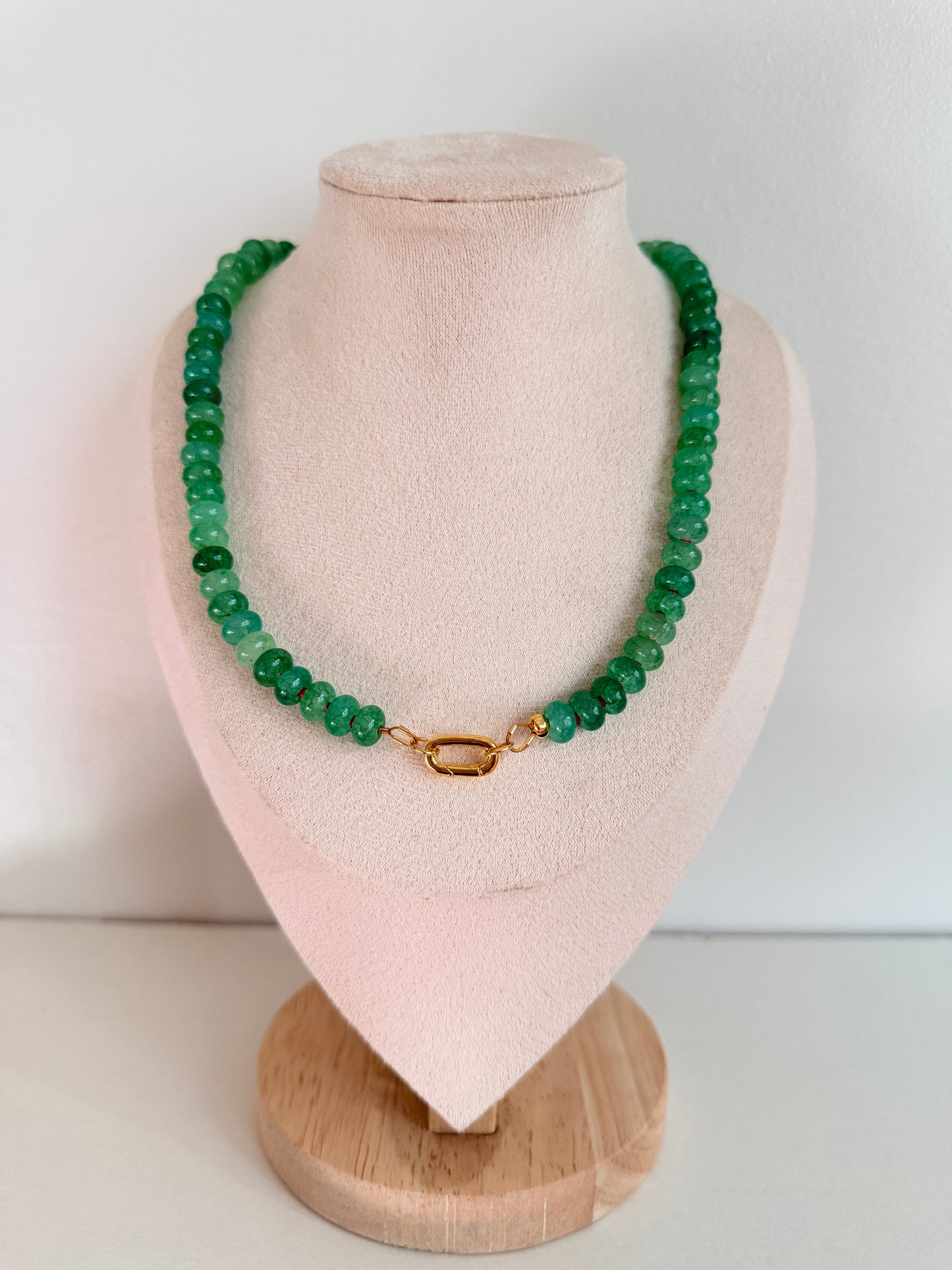 Sea Moss Green | Beaded Gemstone Necklace