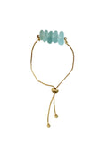 Aqua Sea Glass Bolo Bracelet