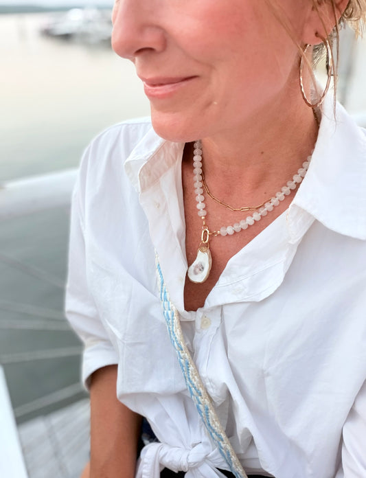 White Caps Gemstone Necklace