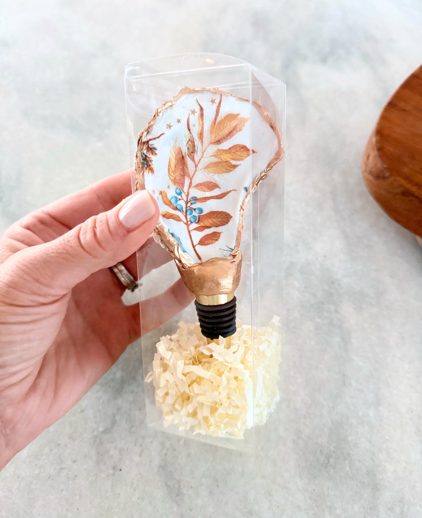 Oyster Shell Wine Stopper | Fall