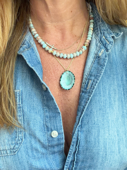 Coastal Terra l Beaded Gemstone Necklace