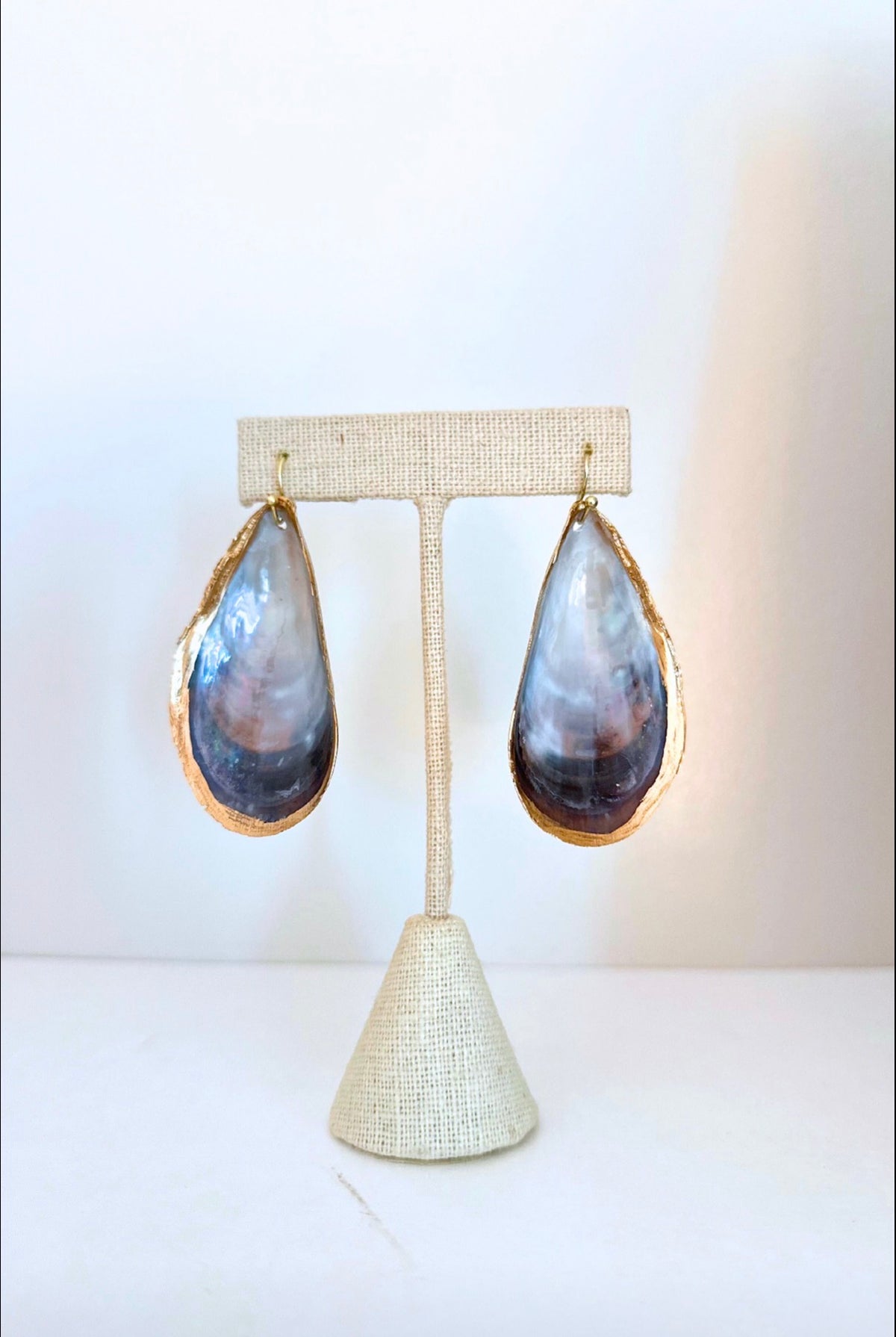 Gold Muscle Shell Earrings
