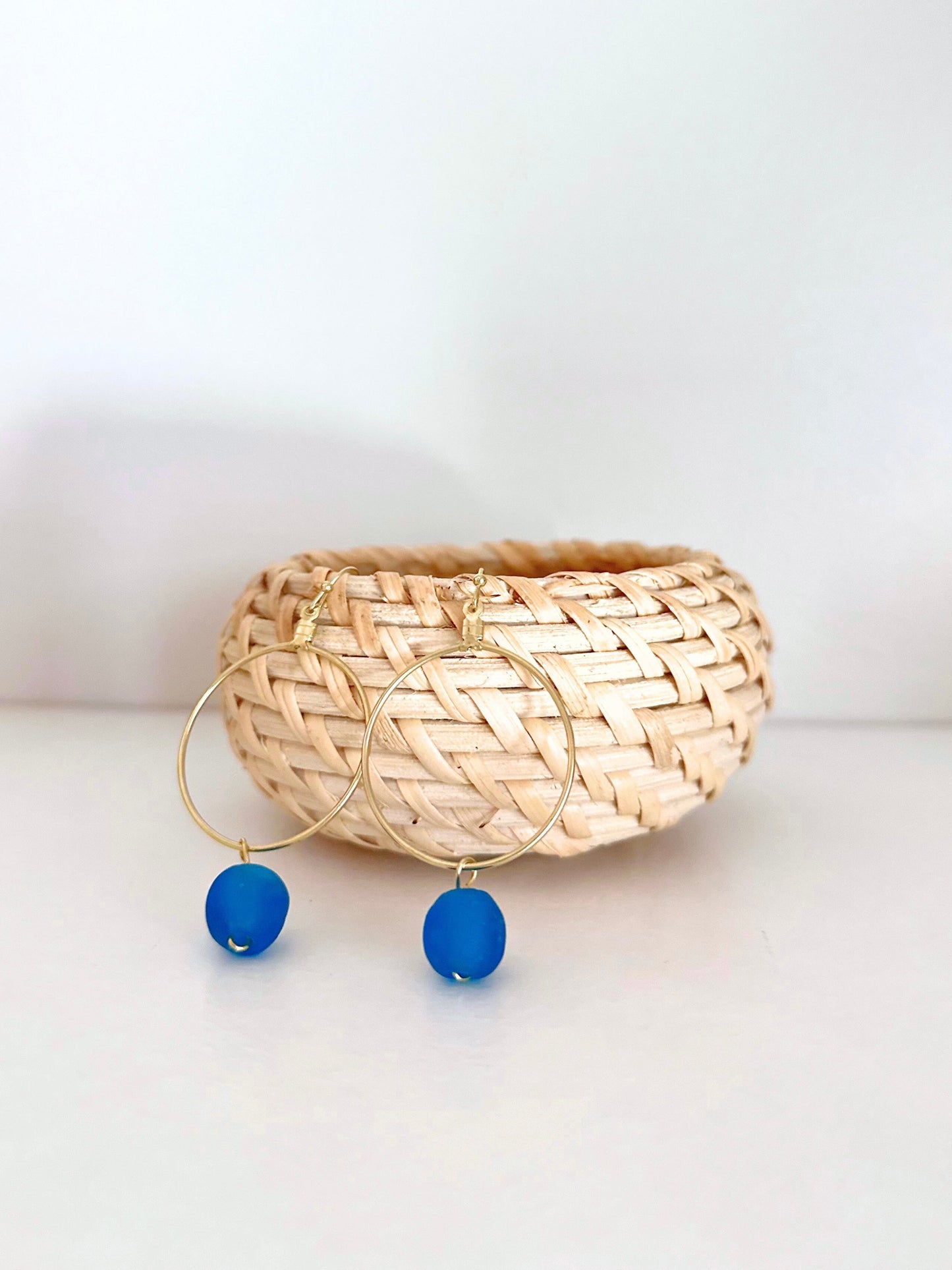 Simply Sea Glass Earrings / 5 Colors