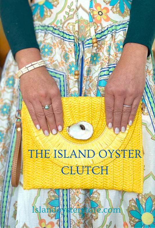 Island Oyster Straw Clutch | Crossbody
