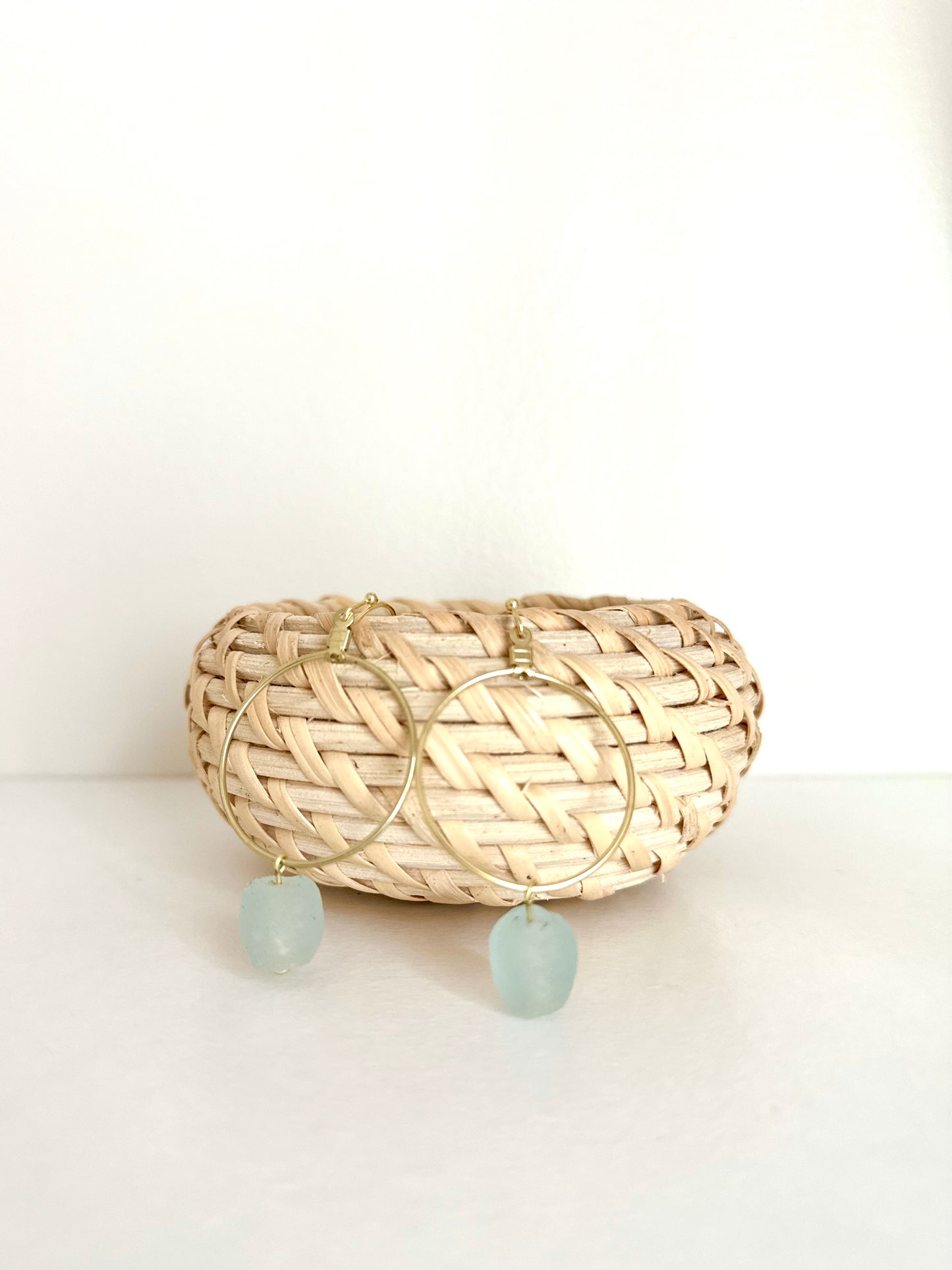 Simply Sea Glass Earrings / 5 Colors