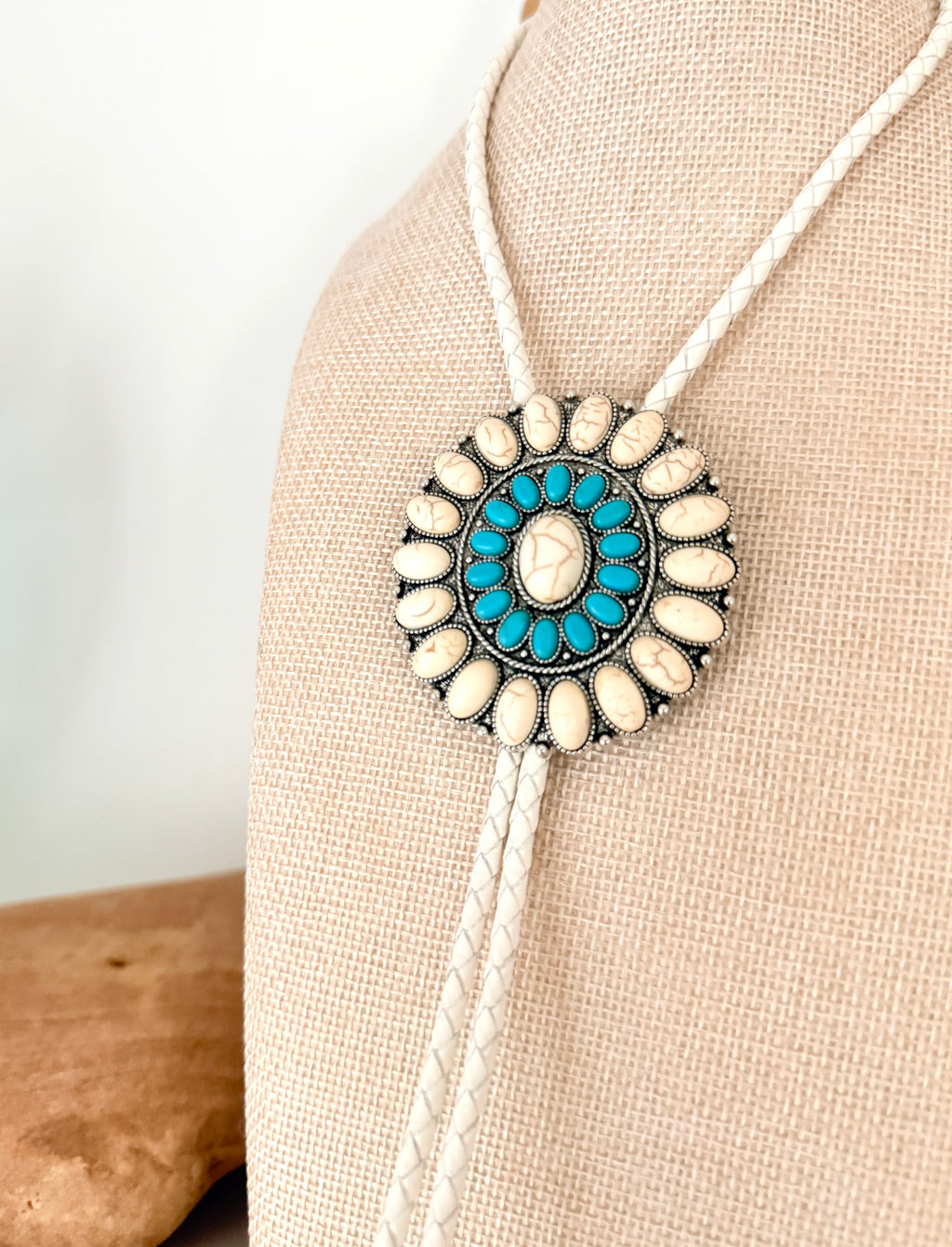 Turquoise Concho Bolo Necklace