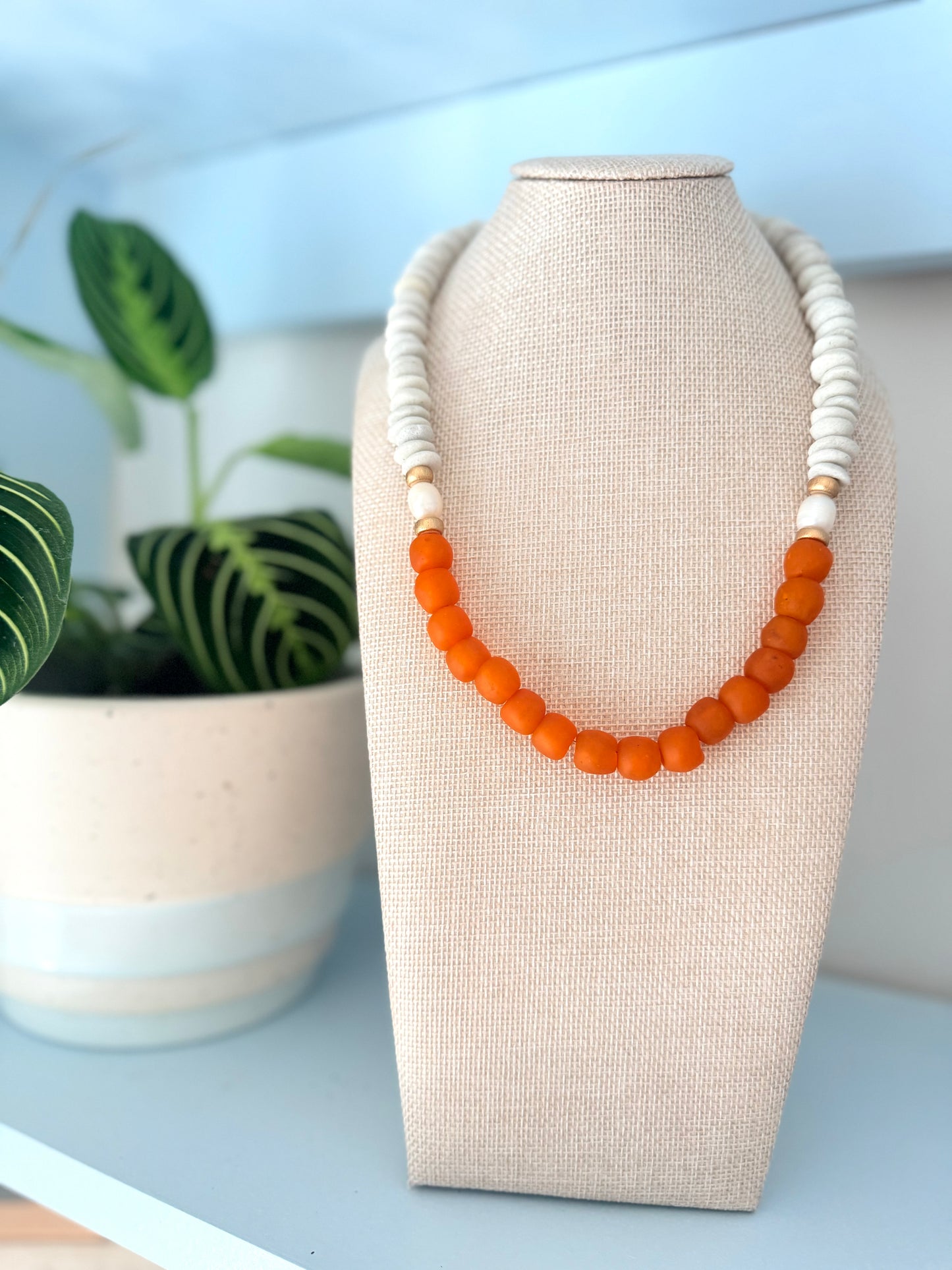 Apricot Tide Sea Glass Necklace