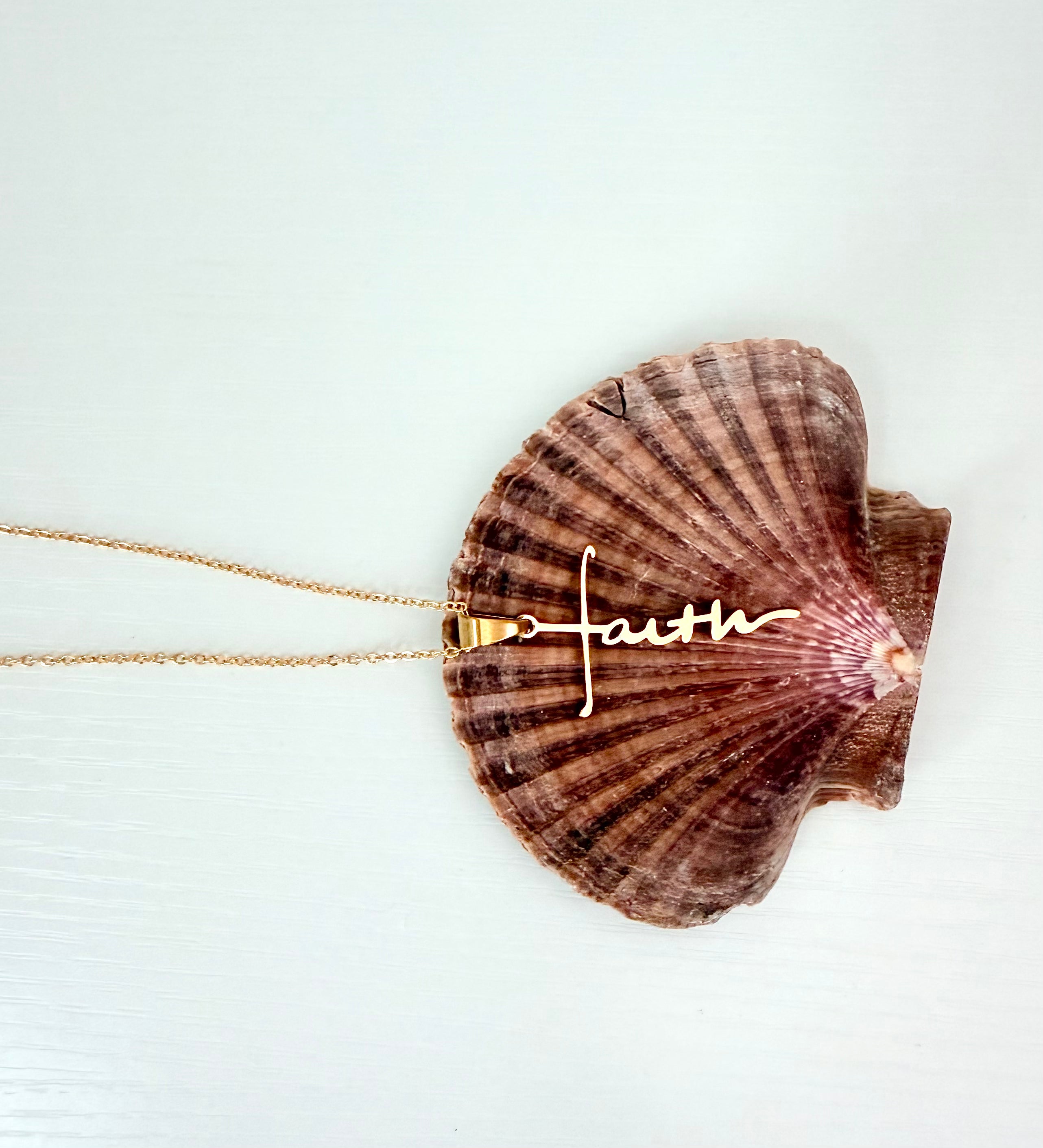Faith Cross Gold Charm Necklace