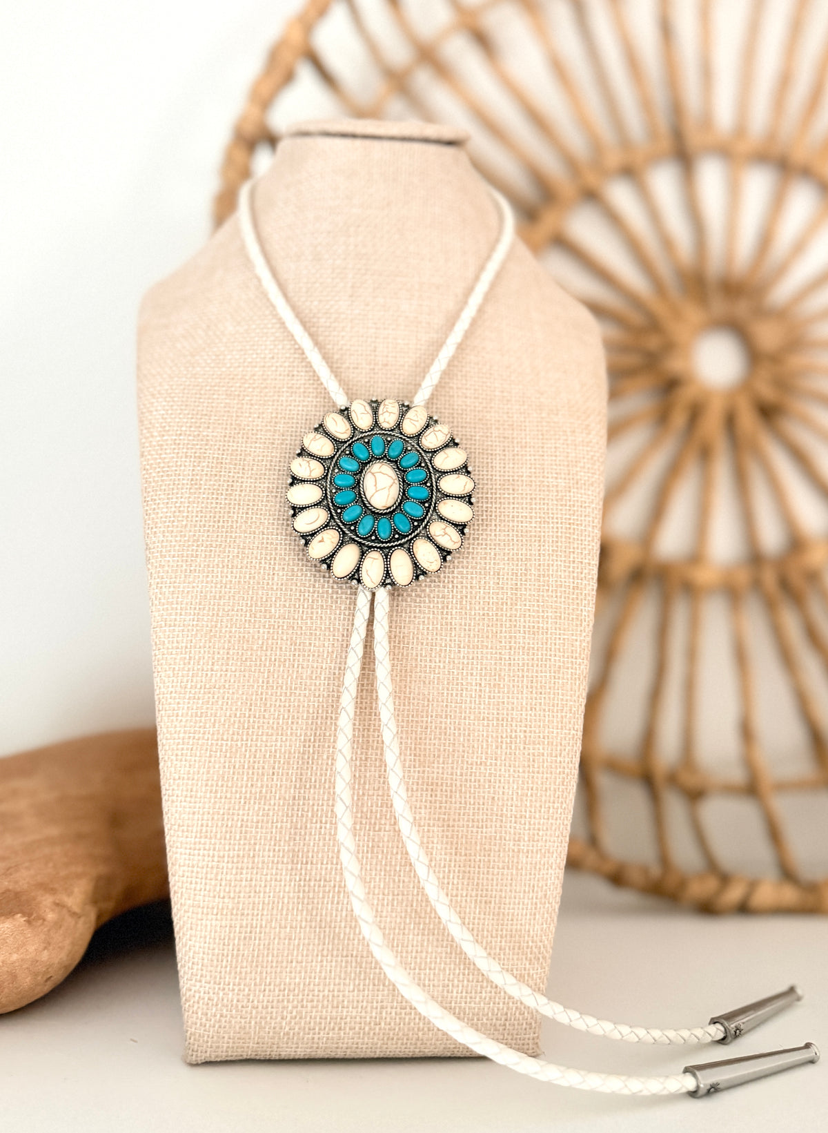 Turquoise Concho Bolo Necklace