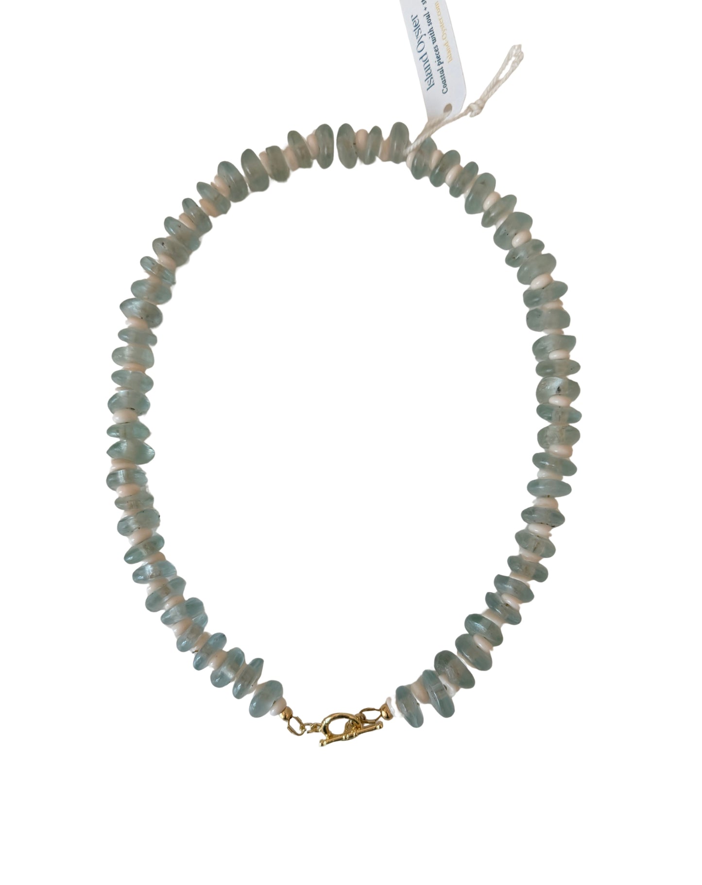 Aqua Tidal Sea Glass Necklace