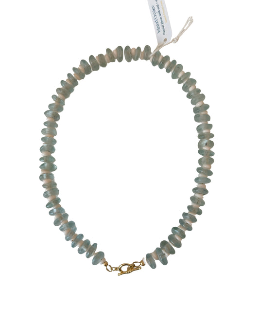 Aqua Tidal Sea Glass Necklace