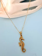 Seahorse Gold Charm Necklace