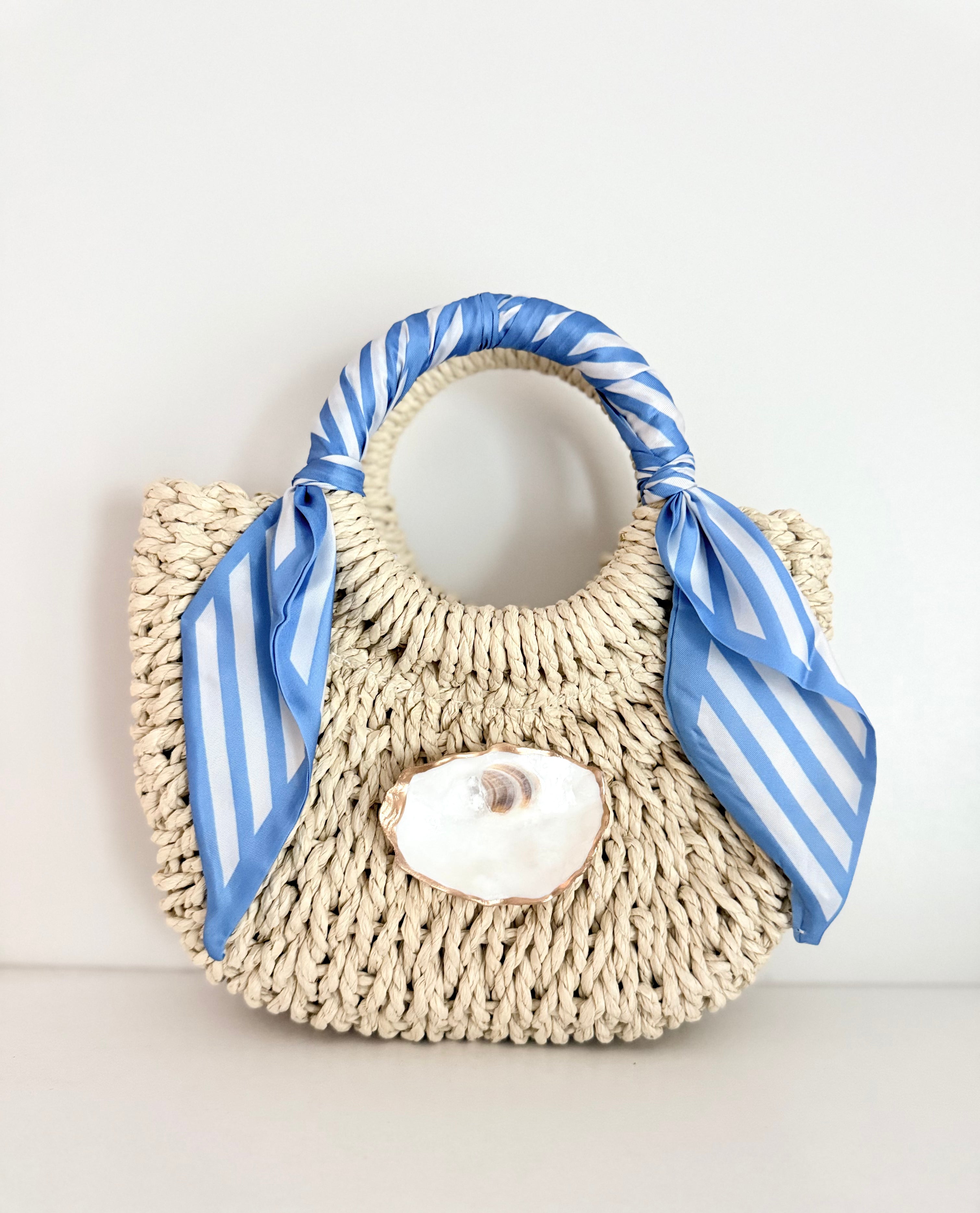 Blue-Stripped | Mini Oyster Wrap Handbag