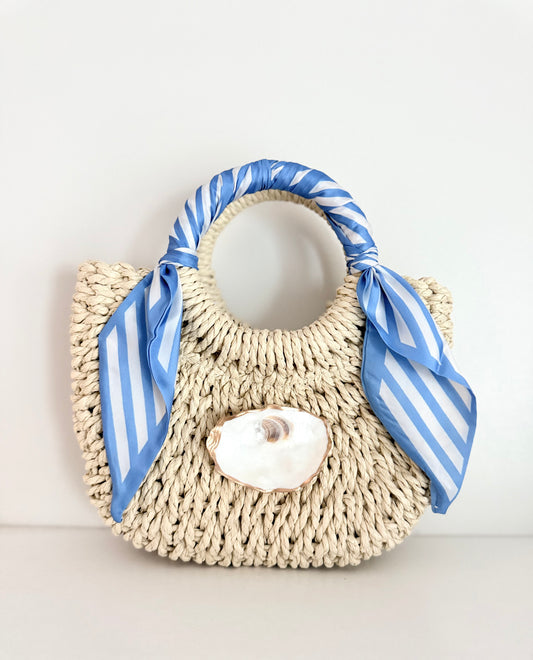 Blue-Stripped | Mini Oyster Wrap Handbag