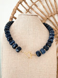 The Dockside Oyster Necklace | Navy