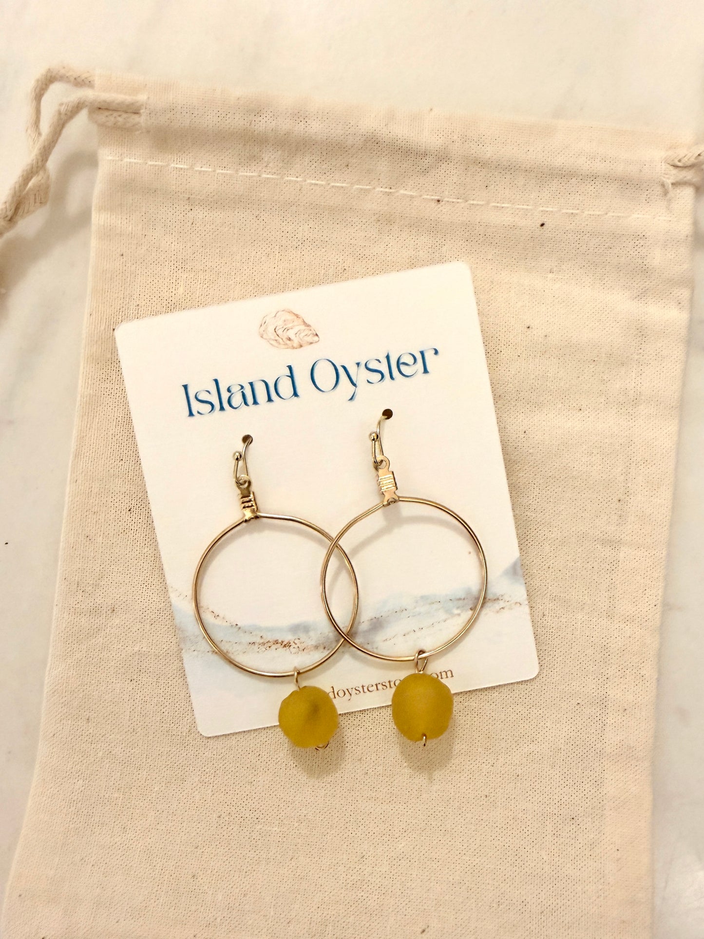 Simply Sea Glass Earrings / 5 Colors