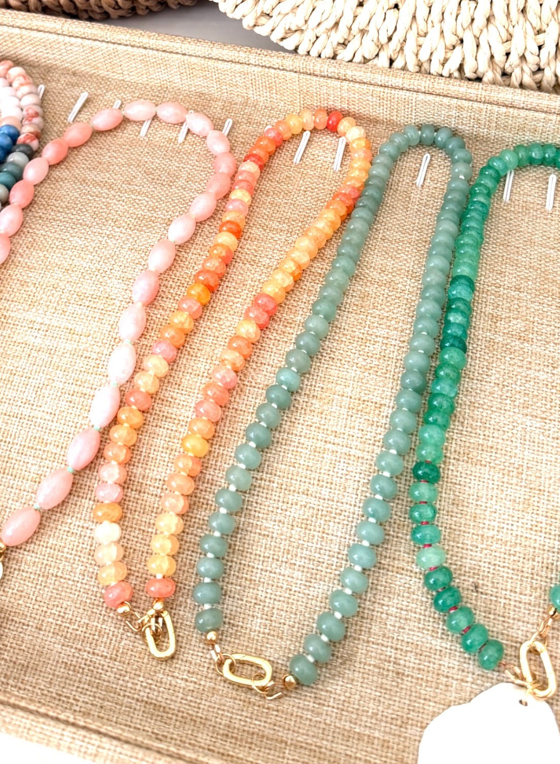 Soft Green | Beaded Gemstone Necklace