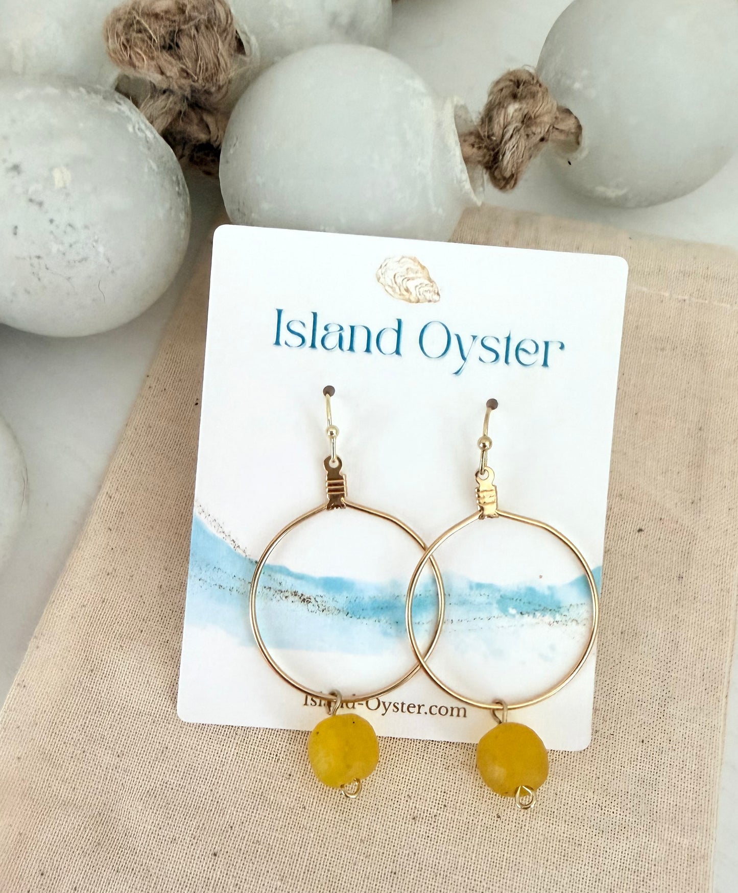 Simply Sea Glass Earrings / 5 Colors