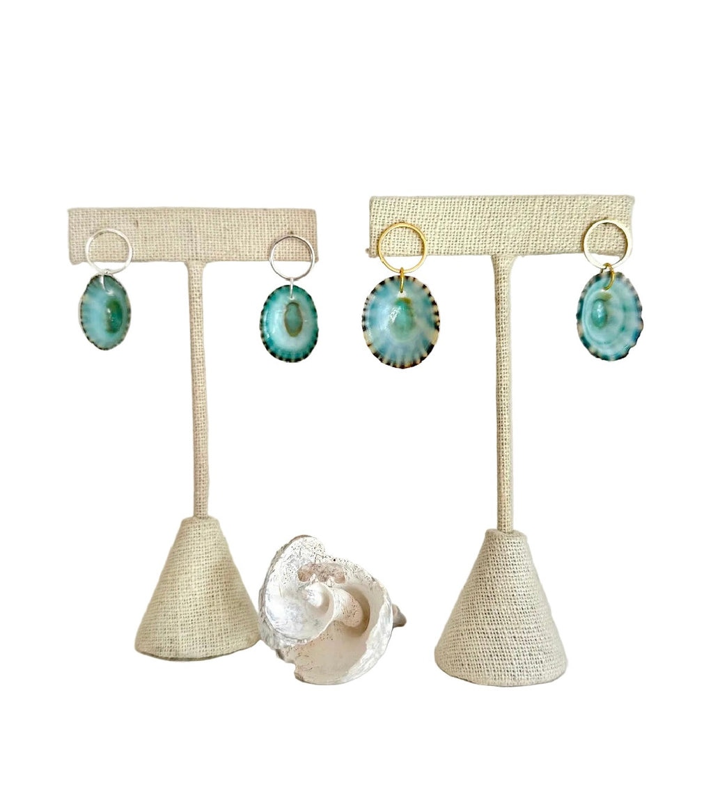 Limpet Shell Dangle Earrings | Silver + Gold