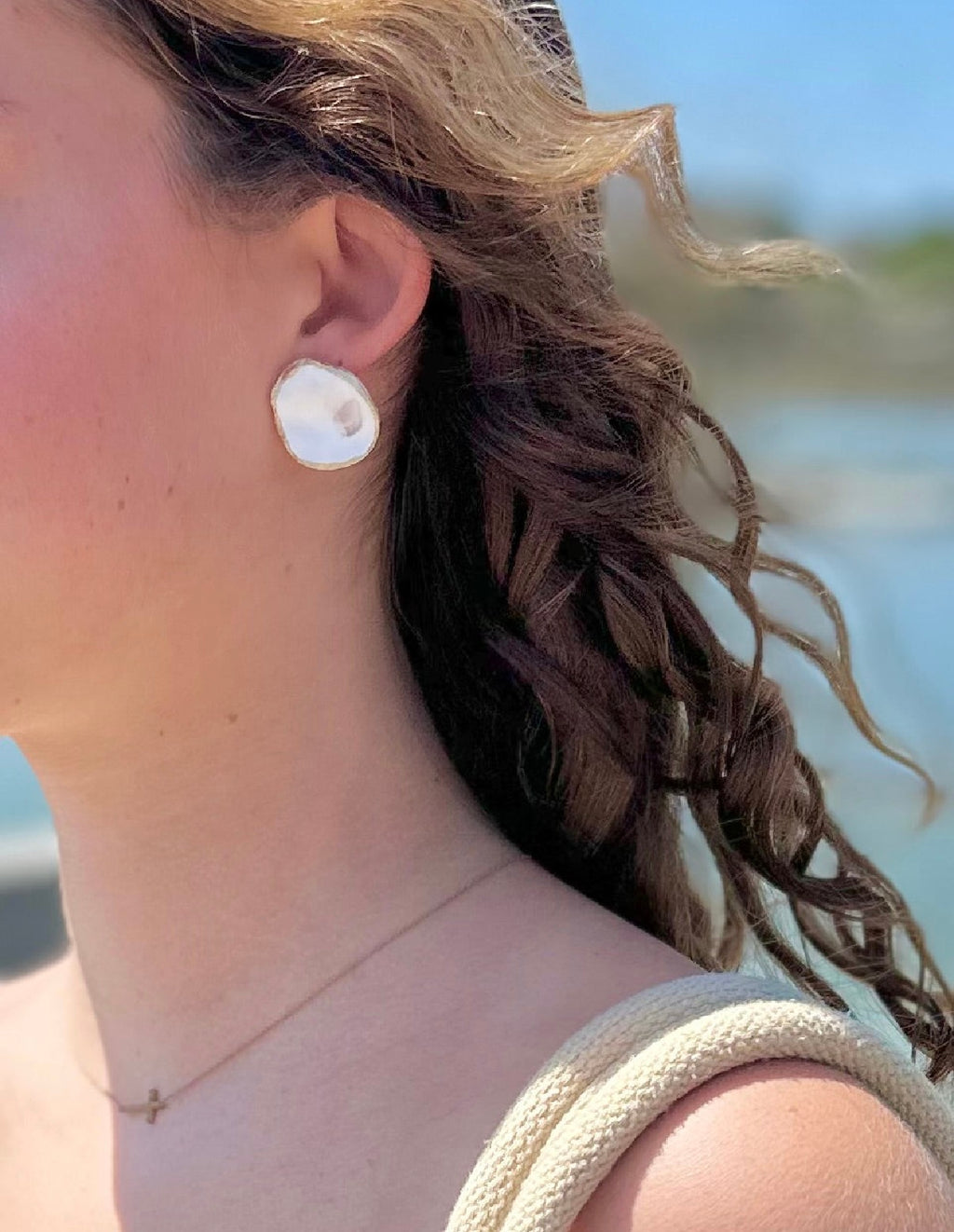 Oyster Shell Stud Earrings