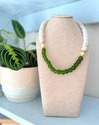 Lime Tide Sea Glass Necklace