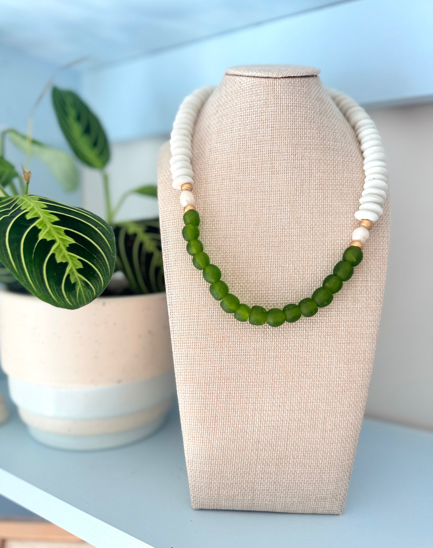 Lime Tide Sea Glass Necklace
