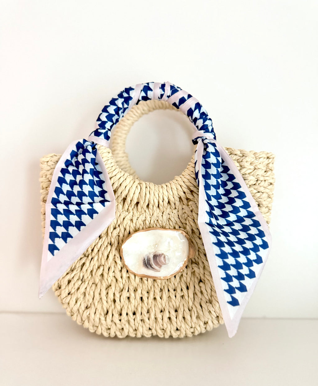 Coastal Check Mini Oyster Wrap Handbag