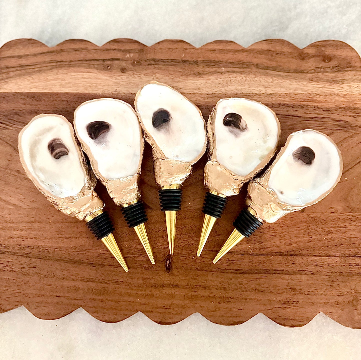 Glossy Oyster Shell Wine Stopper
