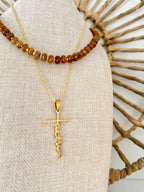 Faith Cross Gold Charm Necklace