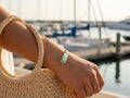 Adjustable Aqua Sea Glass Bracelet