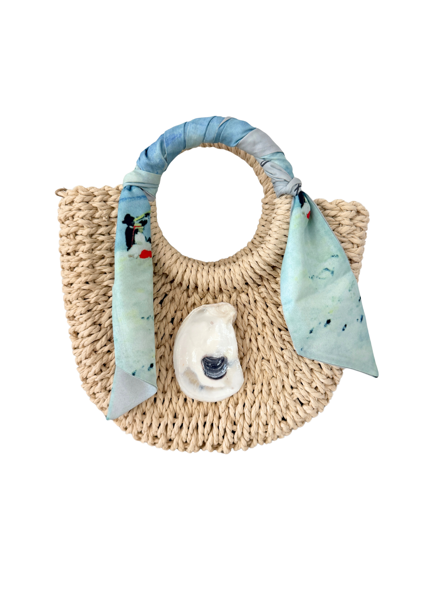 Oyster Wrap Handbag-       Turquoise