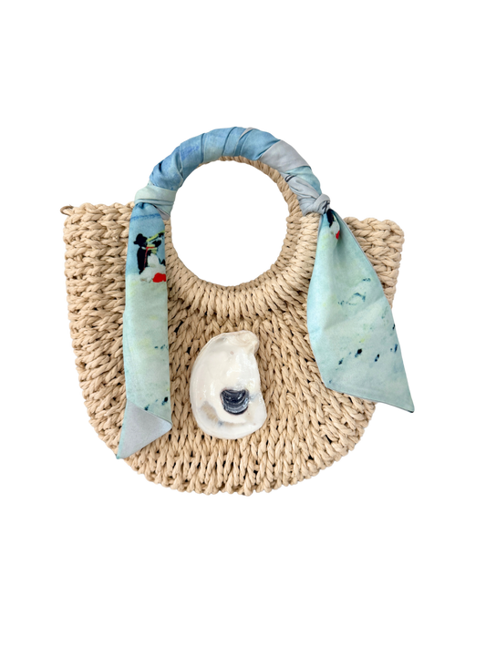Oyster Wrap Handbag-       Turquoise
