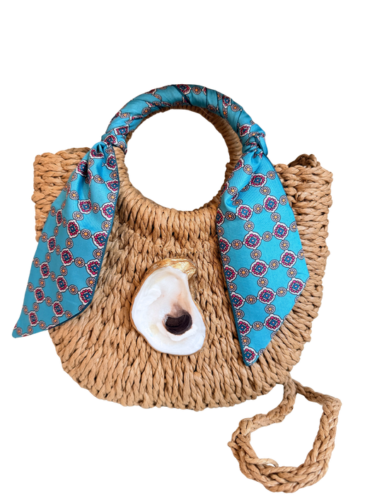 Oyster Wrap Handbag | Teal Water